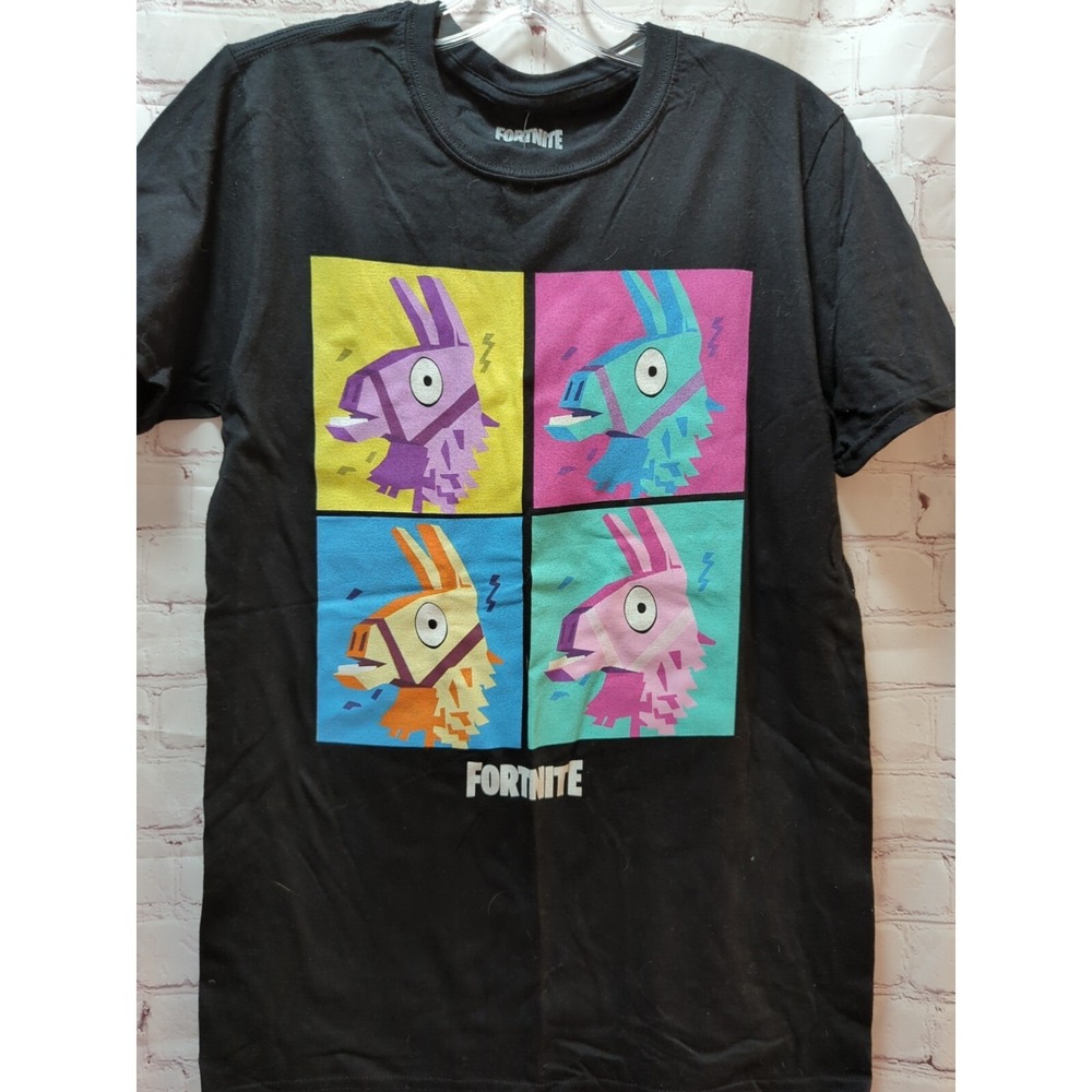 Men's small Fortnite donkey t shirt black‎ color squares S NWT